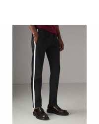 Burberry Stripe Detail Cotton Blend Jersey Sweatpants