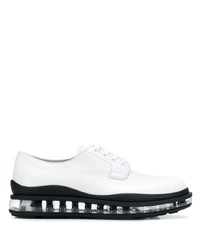 Black and White Chunky Leather Derby Shoes