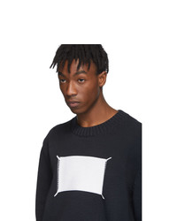 Maison Margiela Black And Off White Memory Of Label Sweater