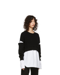 alexanderwang.t Black And White Bi Layer Pullover Shirt Sweater