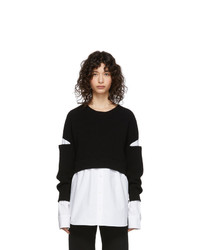 alexanderwang.t Black And White Bi Layer Pullover Shirt Sweater