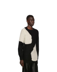 Ann Demeulemeester Black And White God Of Wild Spots Sweater
