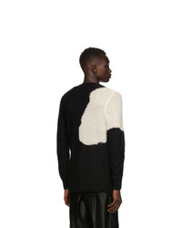 Ann Demeulemeester Black And White God Of Wild Spots Sweater