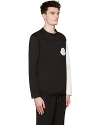 Moncler Gamme Rouge Black White Bonded Neoprene Sweatshirt