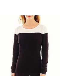 Liz Claiborne Long Sleeve Colorblock Sweater
