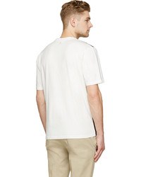 Ami Alexandre Mattiussi Navy White Colorblocked T Shirt