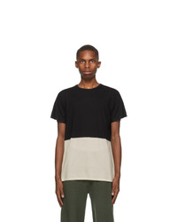 Frenckenberger Black And Beige Bicolor T Shirt