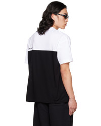 VTMNTS Black White Numbered Color Block T Shirt