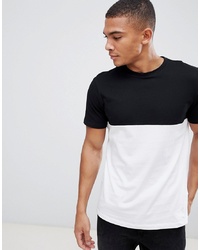 New Look Colour Block T Shirt In Black And White