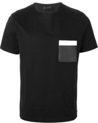 Les Hommes Contrasting Patch Pocket T Shirt