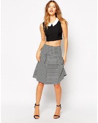 Tired Of Tokyo Cropped Top With Contrast Collar
