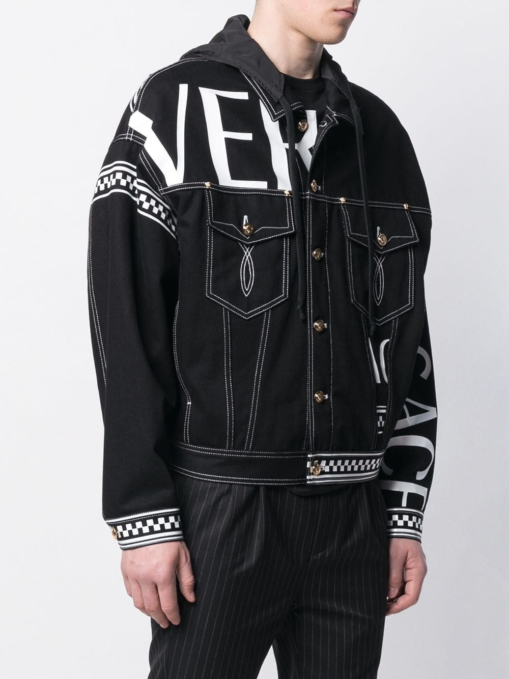 Men's Single-breasted Leather Jacket by Versace | Coltorti Boutique