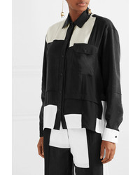 JW Anderson Paneled Cotton And Washed Satin Shirt