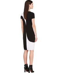 Calvin Klein Collection Black White Panelled Stretch Lynn Dress