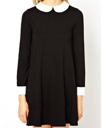 Asos Petite Swing Dress With Collar And Cuffs