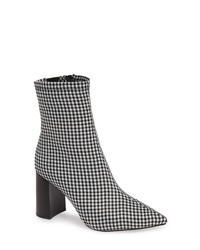 Black and White Elastic Ankle Boots