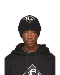 Dolce and Gabbana Black Embroidered Dg Beanie