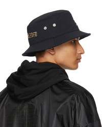 Mastermind Japan Black Embroidered Jersey Bucket Hat