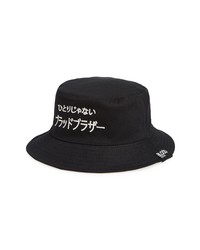 Blood Brother Reversible Cotton Bucket Hat In Deep Black White At Nordstrom