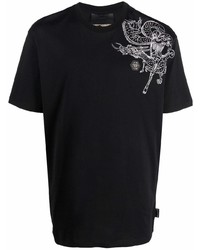 Philipp Plein Embroidered Gothic Plein Short Sleeve T Shirt