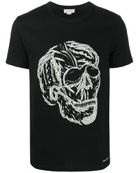 Alexander McQueen Embroidered Skull Print T Shirt