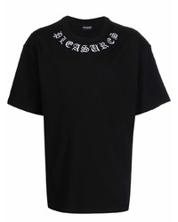 Pleasures Logo Embroidered Cotton T Shirt