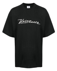 Vetements Logo Embroidered Cotton T Shirt