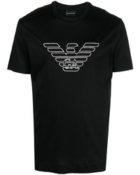 Emporio Armani Logo Embroidered Crewneck T Shirt