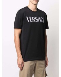 Versace Logo Embroidered T Shirt