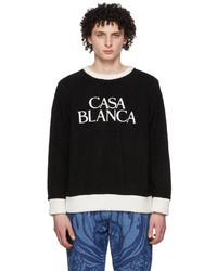 Casablanca Black White Embroidered Sweatshirt