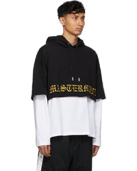Mastermind Japan Black White Boxy Two Material Hoodie