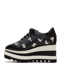 Stella McCartney Black And Silver Embroidered Elyse Sneakers