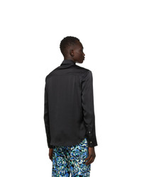 PACO RABANNE Black Satin Floral Shirt