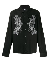 Stussy Long Sleeved Embroidered Dragon Shirt