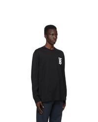 Burberry Black Tb Monogram Atherton Long Sleeve T Shirt