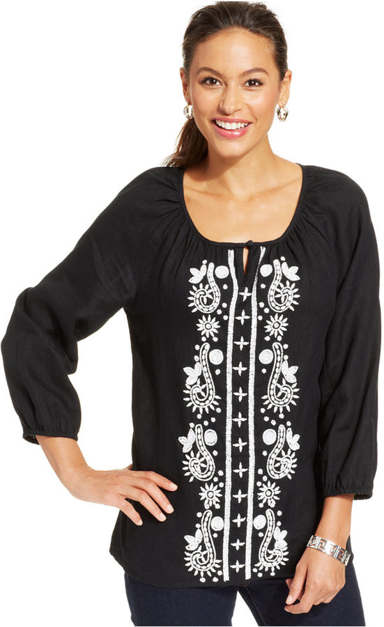 embroidered peasant tunic