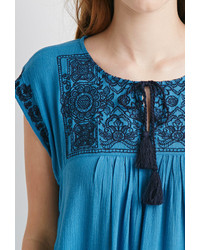 Forever 21 Embroidered Peasant Dress
