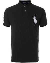 Black and White Embroidered Polo