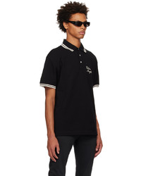 Palm Angels Black Embroidered Polo
