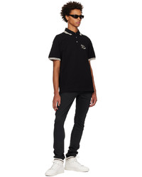 Palm Angels Black Embroidered Polo