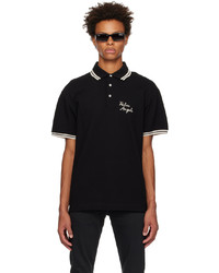Palm Angels Black Embroidered Polo