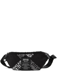 VERSACE JEANS COUTURE Black Logo Check Belt Bag