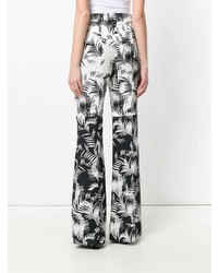 Sonia Rykiel Palm Print Crepe Flared Trousers
