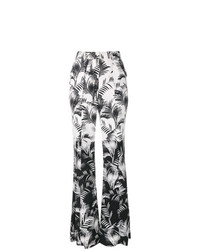 Sonia Rykiel Palm Print Crepe Flared Trousers