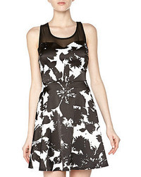 Romeo & Juliet Couture Floral Print Fit And Flare Dress Blackwhite