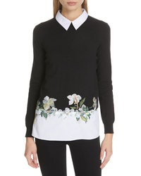 Ted Baker London Embroidered Layered Sweater