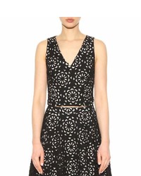 Alice + Olivia Lyla Cut Out Cotton Blend Cropped Top