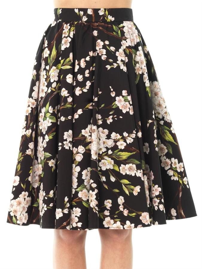 Dolce & Gabbana Almond Blossom Print Skirt, $747 | MATCHESFASHION 