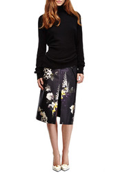 Ellery Vreeland Floral Print Cotton Blend Skirt