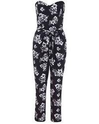 Black and White Floral Jumpsuit